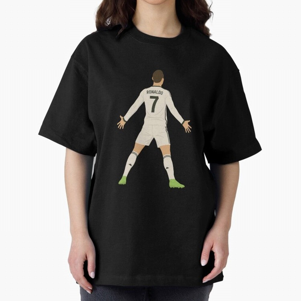 Cristiano Ronaldo Iconic Celebration Oversized T-Shirt Feel International Energy from Match Day Hype around FIFA World Cup 2026 USA Canada Mexico, Haaland, Germany, Goal Celebration Energy, Supporter Heritage, Football Icons and Worldwide
