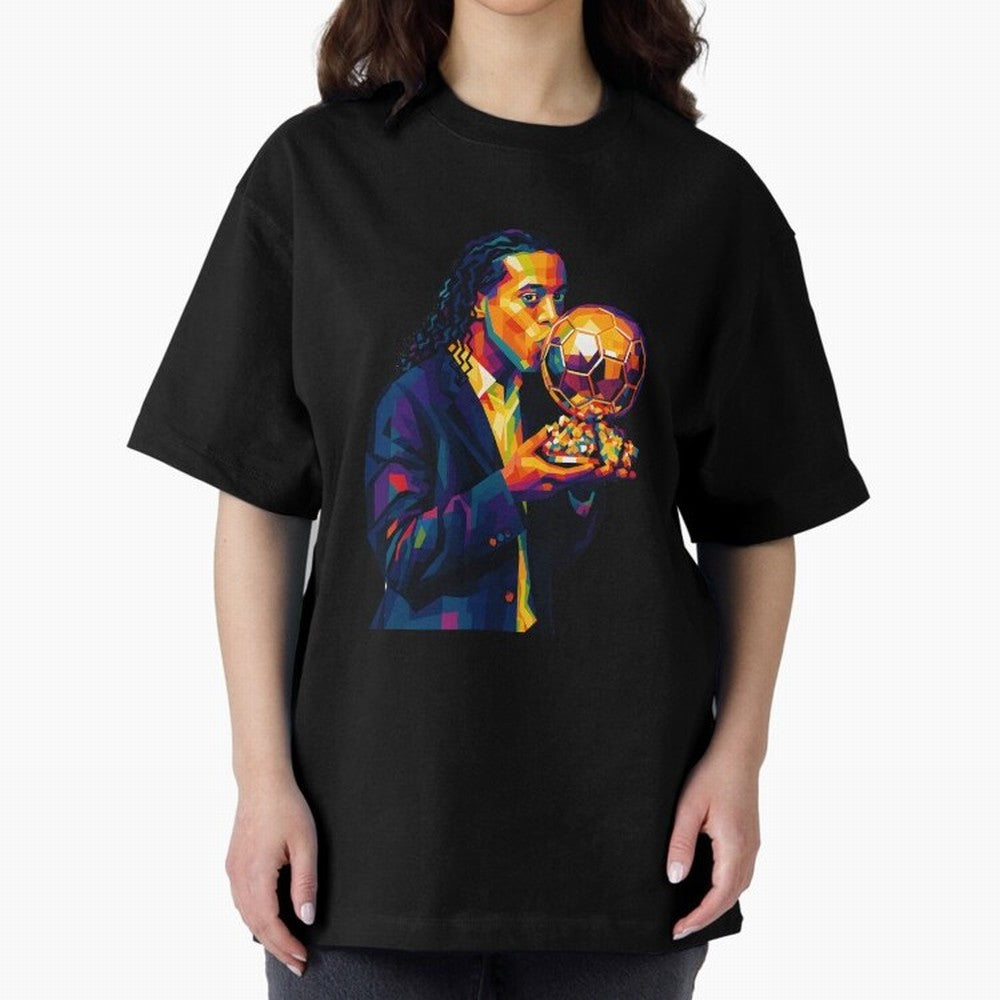 Ronaldinho Wpap Art Oversized T-Shirt Treasure the FIFA World Cup 2026 USA Canada Mexico Journey through CR7 Highlights, Brazil Pride, Champion Mindset, Group Stage Buzz, Knockout Tension and Passionate Fan Culture; Ideal for Fans Who Follow Messi,