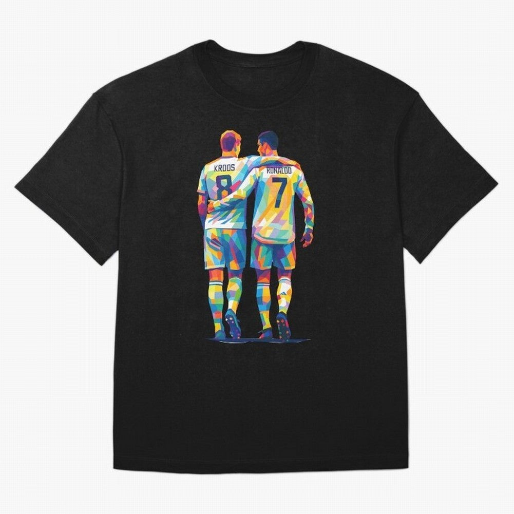 Cristiano Ronaldo & Toni Kroos Wpap Art Oversized T-Shirt Celebrate National Team Dreams in FIFA World Cup 2026 Spirit, Made for England and Germany, Mbappe and Neymar, Vintage Soccer Flavor, Modern Football Stars, National Flags and Final Night