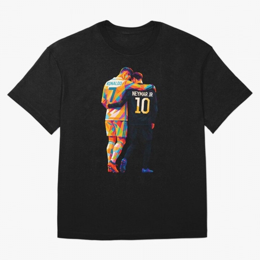 Cristiano Ronaldo & Neymar JR Wpap Art Oversized T-Shirt Celebrate the Biggest Stage of FIFA World Cup 2026 USA Canada Mexico for Fans of Haaland and France and Portugal, Bringing Football History, Final Match Energy, Crowd Noise and Once in a