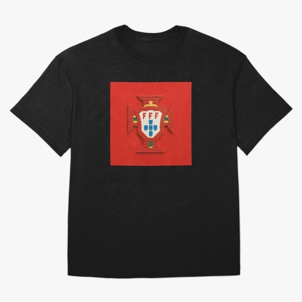 Portugal Blocks Oversized T-Shirt Feel the Roar of FIFA World Cup 2026 Spirit, Driven by England, France and Netherlands, CR7, Sports Nostalgia, International Competition, Famous Players and Unforgettable Victories; Perfect for People Who Love