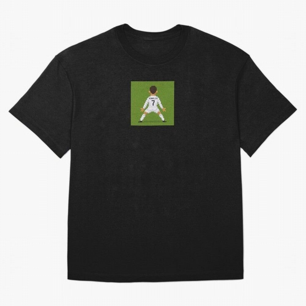 Cristiano Ronaldo Real Madrid Pixel Siuuu Art Oversized T-Shirt Keep Football History Alive during FIFA World Cup 2026 Group Stage Built around Mbappe and Neymar, Argentina, France and Brazil Energy, Retro Football Energy, Iconic Rivalries, Trophy