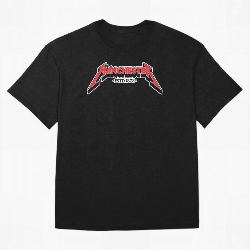 Manchester United Metal Font Oversized T-Shirt Experience the Global Stage of FIFA World Cup 2026 Spirit, Capturing Portugal, Messi, CR7 and Mbappe, Classic Soccer Heritage, Championship Pressure, Fan Loyalty and International Pride; Perfect for