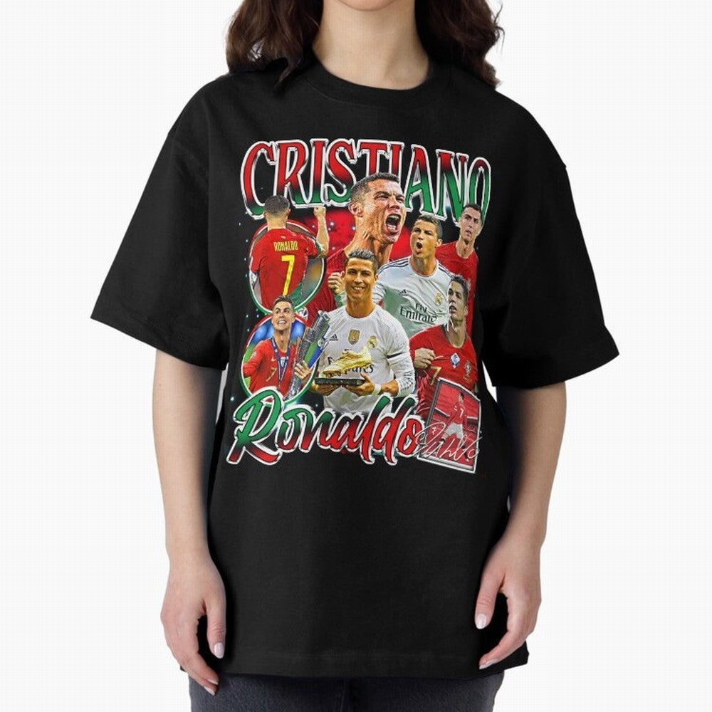 Cristiano Ronaldo Premium Quality Oversized T-Shirt Showcase FIFA World Cup 2026 USA Canada Mexico Spirit, Connected to England, Mbappe and Neymar, Stadium Memories, Football Loyalty, International Chants and Championship Tradition; Ideal for Fans