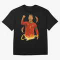 Cristiano Ronaldo Portugal Art ¨C Captain¡¯s Glory Football Tribute	 Oversized T-Shirt Celebrate Unforgettable Nights in Global Football Passion for FIFA World Cup 2026 USA Canada Mexico, Centered on Messi and Cristiano Ronaldo, Argentina, Vintage