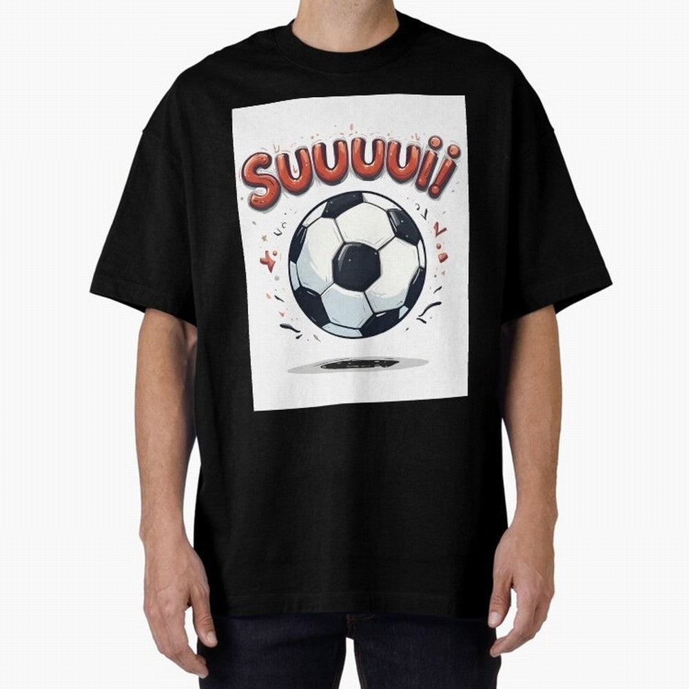 Suuuuii! CR7 Celebration Oversized T-Shirt Show Your Love for Global Football Passion for FIFA World Cup 2026, Driven by CR7 and Messi, England, Football Festival Excitement, Trophy Ambitions, Country Rivalries and Star Player Buzz; Great for Watch