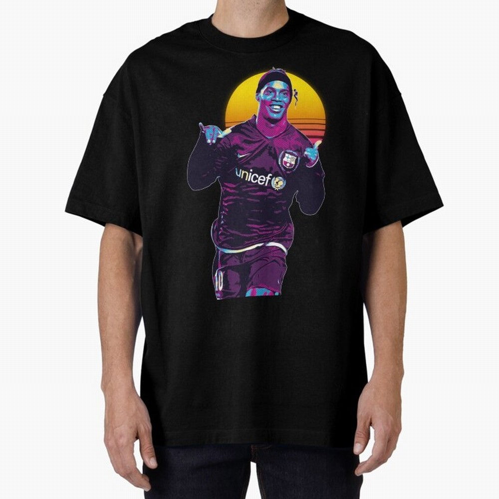 ronaldinho retro Oversized T-Shirt Celebrate Soccer Greatness during the FIFA World Cup 2026 USA Canada Mexico Journey through Mbappe and Neymar Highlights, Brazil, Portugal and Argentina Pride, Champion Mindset, Group Stage Buzz, Knockout Tension