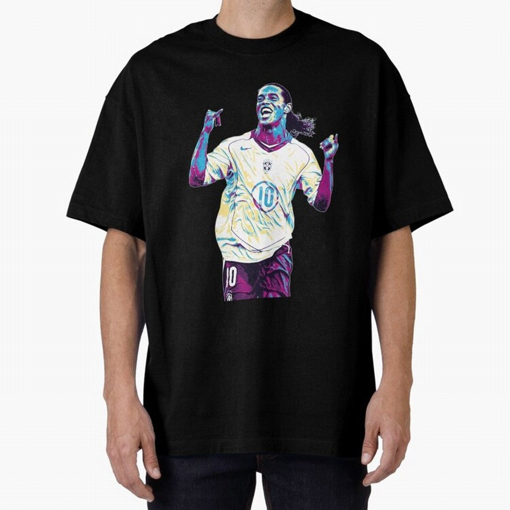 Ronaldinho brazil team Oversized T-Shirt Refresh Global Football Passion for FIFA World Cup 2026 USA Canada Mexico, with Cristiano Ronaldo, Haaland and CR7, Portugal, Worldwide Fan Energy, Dramatic Goals, Stadium Lights and Championship