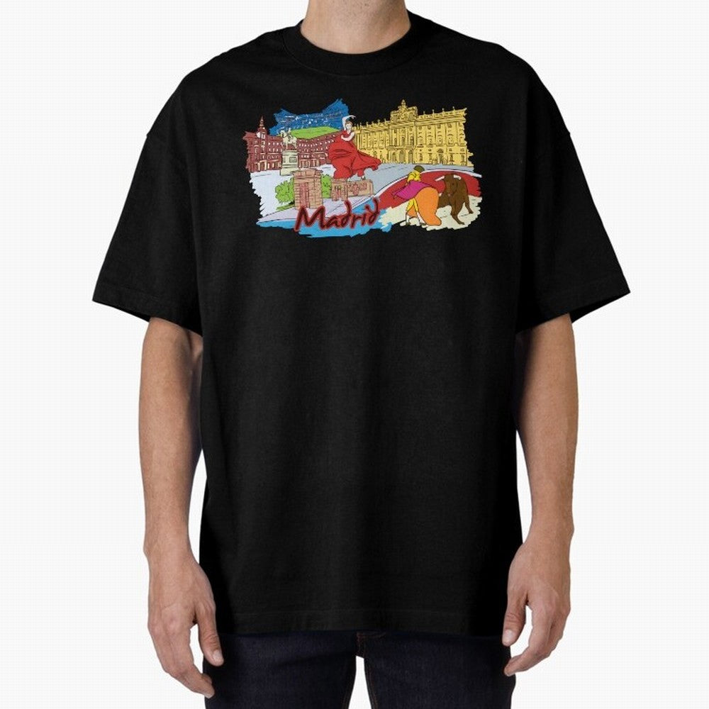 Madrid Oversized T-Shirt Show Your Tournament Heart for FIFA World Cup 2026 USA Canada Mexico Celebrating Haaland and Mbappe, Germany Energy, Championship Spirit, Famous Goals, Roaring Crowds and International Football Unity; Perfect for People Who