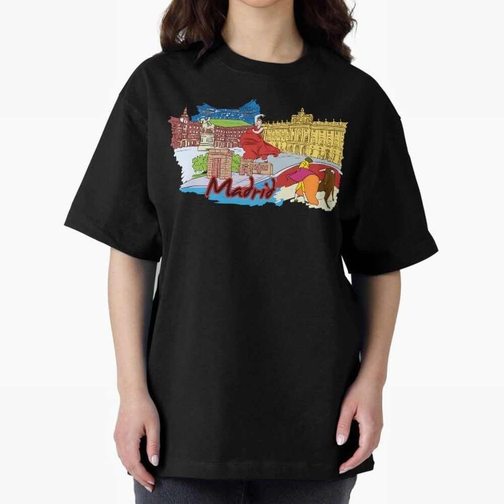 Madrid Oversized T-Shirt Show Your Tournament Heart for FIFA World Cup 2026 USA Canada Mexico Celebrating Haaland and Mbappe, Germany Energy, Championship Spirit, Famous Goals, Roaring Crowds and International Football Unity; Perfect for People Who
