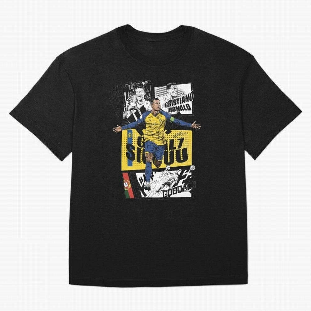 Cristiano Ronaldo CR7 Scorer Oversized T-Shirt Follow the Road to FIFA World Cup 2026 USA Canada Mexico Spirit, Celebrating Portugal, Cristiano Ronaldo, Haaland and CR7, Classic Soccer Heritage, Championship Pressure, Fan Loyalty and International