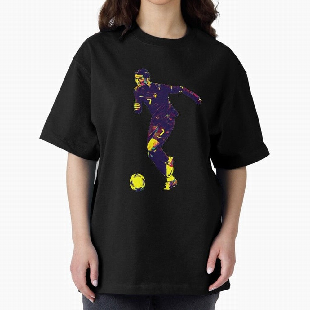 Cristiano Ronaldo Oversized T-Shirt Show Love for Legendary Goals in Match Day Hype around FIFA World Cup 2026, Neymar, Haaland and Cristiano Ronaldo, Portugal, Spain and Germany, Goal Celebration Energy, Supporter Heritage, Football Icons and