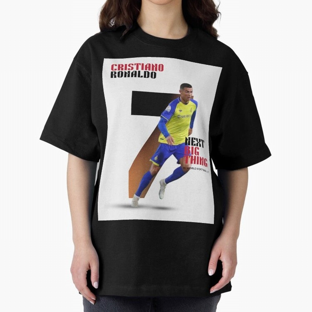 Cristiano Ronaldo (CR7) Oversized T-Shirt Celebrate Football Heritage in the FIFA World Cup 2026 Group Stage Journey through CR7 and Messi Highlights, Argentina and Brazil Pride, Vintage Soccer Flavor, Modern Football Stars, National Flags and