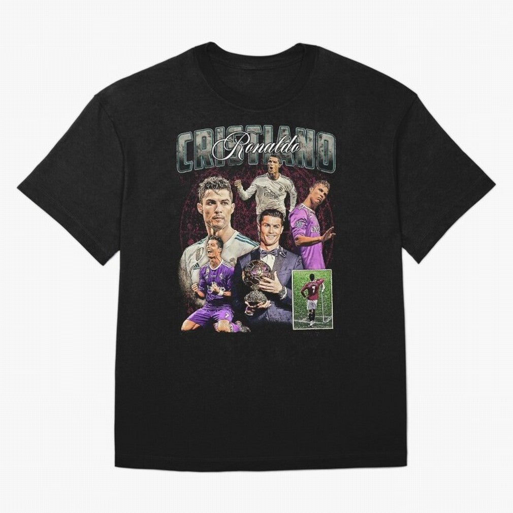 Cristiano Ronaldo Bootleg design Oversized T-Shirt Represent Fans Who Live for Match Day Hype around FIFA World Cup 2026 Group Stage, Messi, Neymar and Mbappe, England, Football Festival Excitement, Trophy Ambitions, Country Rivalries and Star