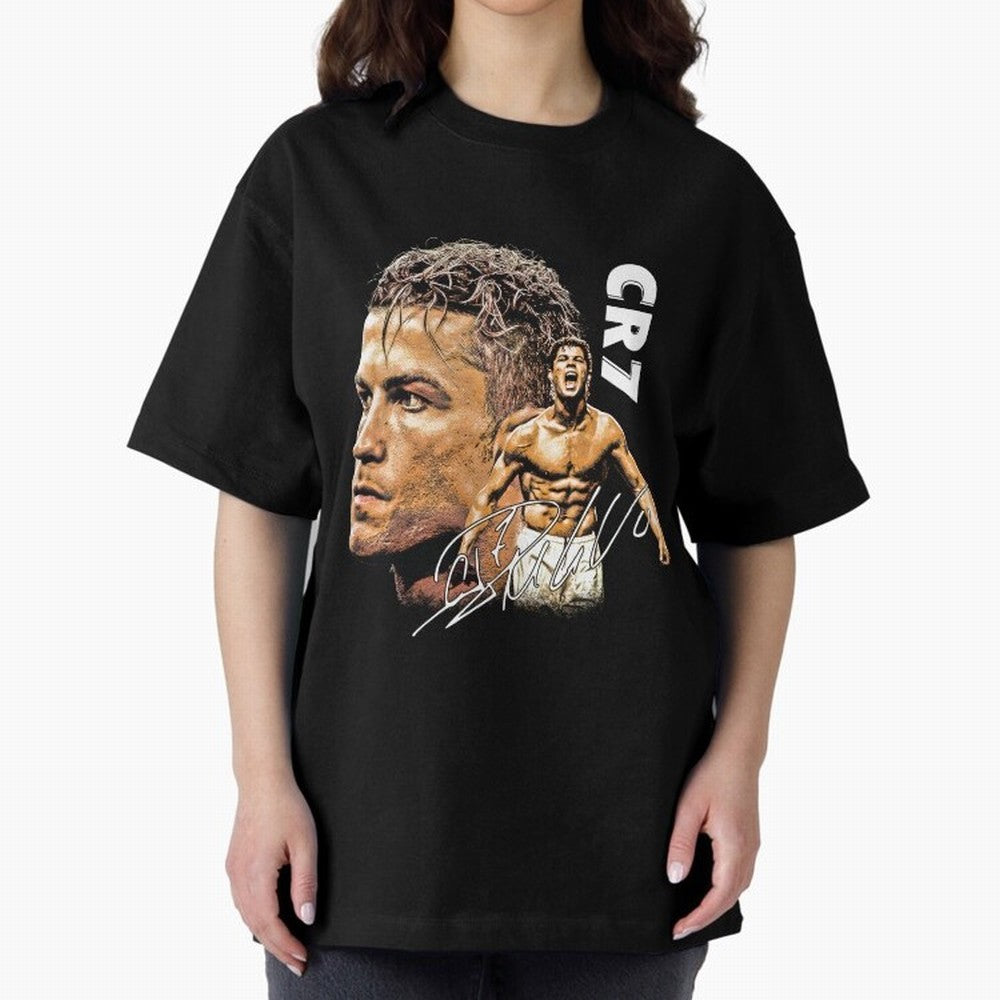 Cristiano Ronaldo Football Legend T-Shirt Oversized T-Shirt Celebrate the Magic of FIFA World Cup 2026 Spirit, Filled with France and Portugal, Cristiano Ronaldo, Haaland and CR7, Goal Celebration Energy, Supporter Heritage, Football Icons and
