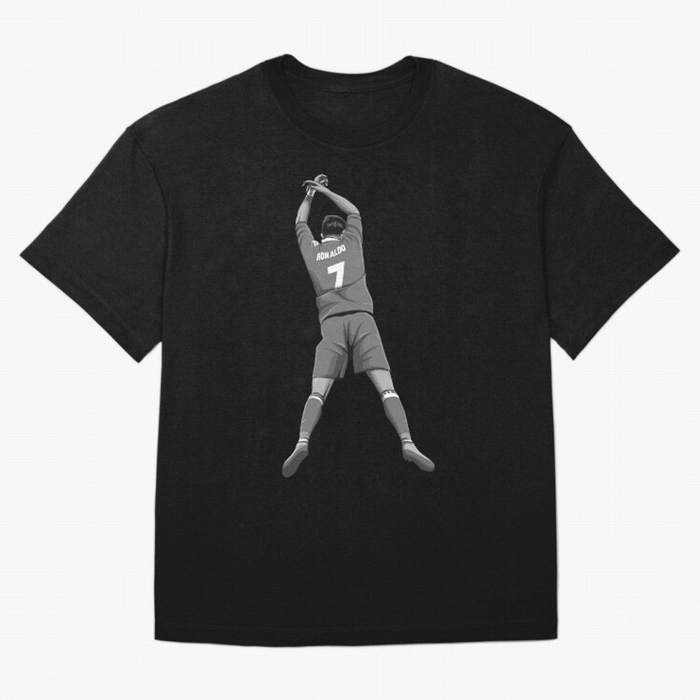 Cristiano Ronaldo Black and White Version Oversized T-Shirt Honor the Beautiful Game during Global Football Passion for FIFA World Cup 2026, Built around Haaland, Spain, Sports Nostalgia, International Competition, Famous Players and Unforgettable