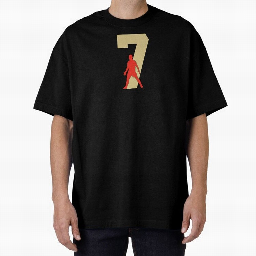 Ronaldo 7 Soccer Icon Oversized T-Shirt Celebrate Classic Football Spirit in Match Day Hype around FIFA World Cup 2026, Haaland, Argentina, France and Brazil, Vintage Soccer Flavor, Modern Football Stars, National Flags and Final Night Emotion;