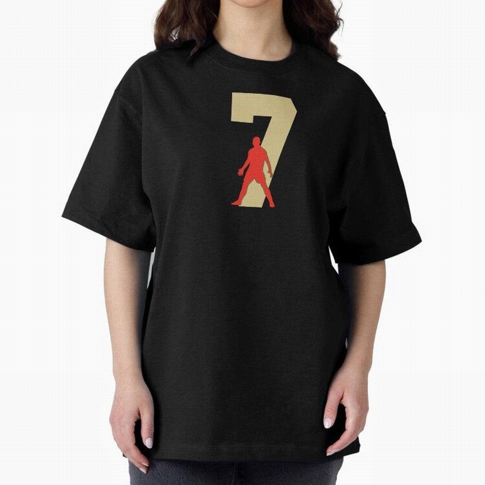 Ronaldo 7 Soccer Icon Oversized T-Shirt Celebrate Classic Football Spirit in Match Day Hype around FIFA World Cup 2026, Haaland, Argentina, France and Brazil, Vintage Soccer Flavor, Modern Football Stars, National Flags and Final Night Emotion;