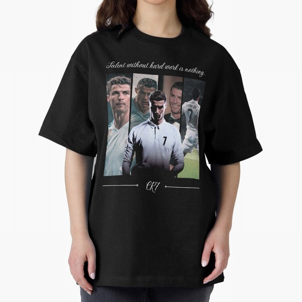 Ronaldo CR7 Oversized T-Shirt Fuel FIFA World Cup 2026 Group Stage for Fans of Cristiano Ronaldo and Brazil, Bringing Game Day Rituals, Football Legends, Country Pride and the Road to the Final; Ideal for Football Dads, Football Moms, Friends,
