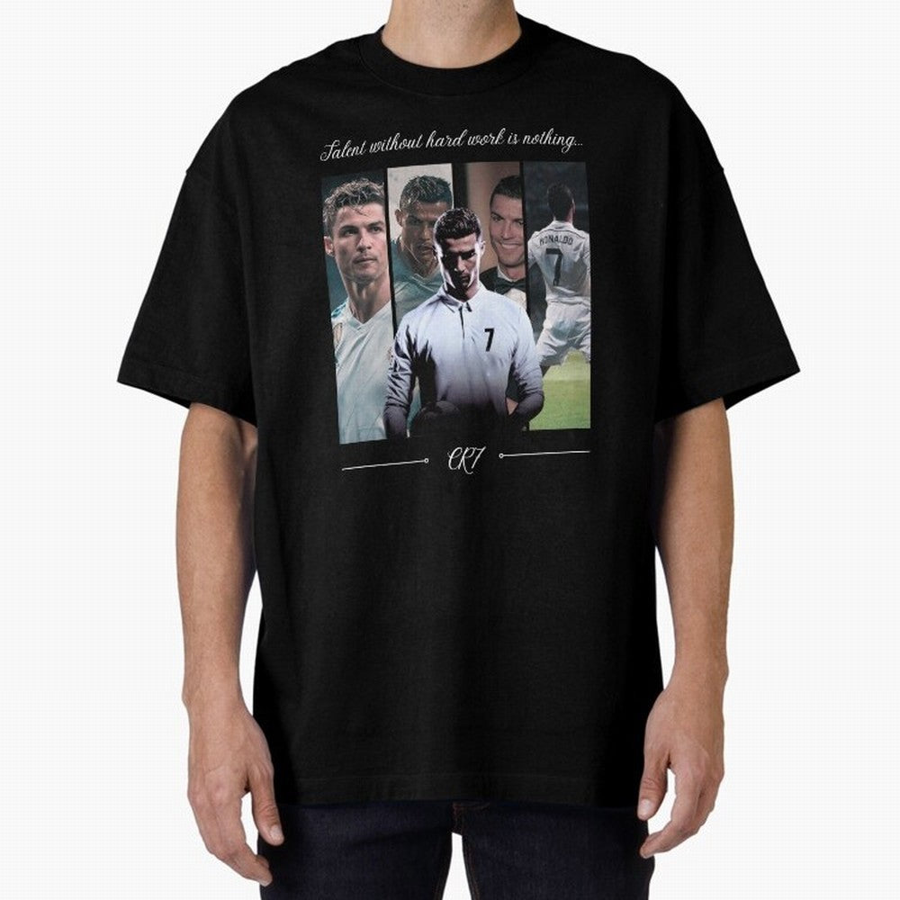 Ronaldo CR7 Oversized T-Shirt Fuel FIFA World Cup 2026 Group Stage for Fans of Cristiano Ronaldo and Brazil, Bringing Game Day Rituals, Football Legends, Country Pride and the Road to the Final; Ideal for Football Dads, Football Moms, Friends,