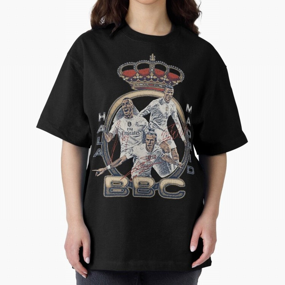 BBC of Real Madrid Oversized T-Shirt Live for the Drama of FIFA World Cup 2026 Spirit, Celebrating Brazil, CR7, Fan Favorite Moments, National Team Passion, Big Match Drama and Soccer History; Perfect for Supporters Who Want Bold Football Energy,