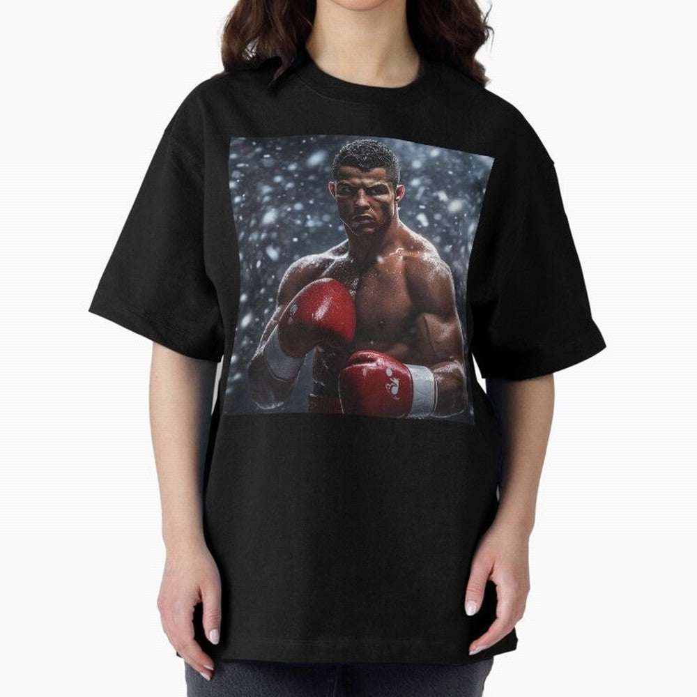 Cristiano Ronaldo: The Unexpected Boxer Oversized T-Shirt Feel International Energy from FIFA World Cup 2026 USA Canada Mexico Spirit, Centered on Netherlands, Haaland and Mbappe, Championship Spirit, Famous Goals, Roaring Crowds and International