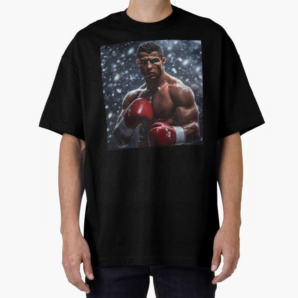Cristiano Ronaldo: The Unexpected Boxer Oversized T-Shirt Feel International Energy from FIFA World Cup 2026 USA Canada Mexico Spirit, Centered on Netherlands, Haaland and Mbappe, Championship Spirit, Famous Goals, Roaring Crowds and International