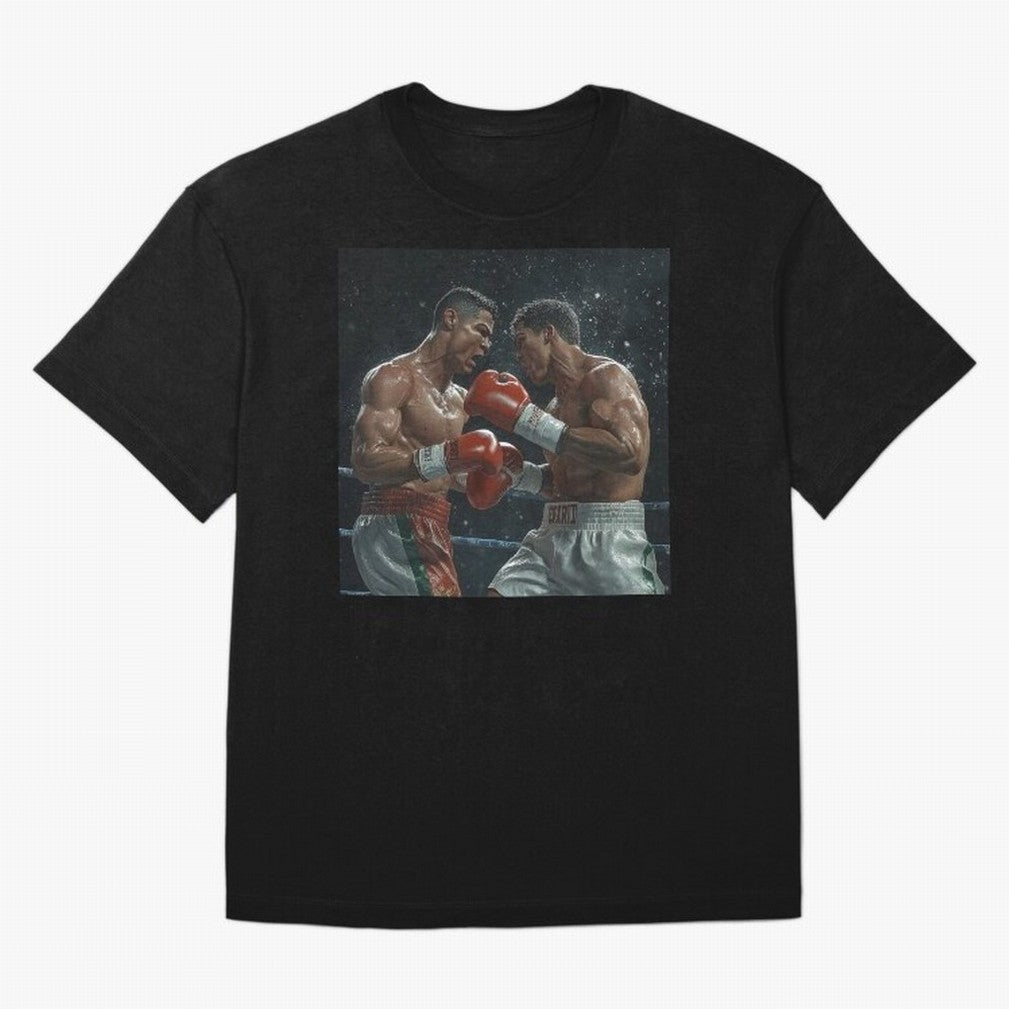 Cristiano Ronaldo vs Alvarez Canelo: Gaming Duel Between Legends Oversized T-Shirt Make Game Day About Global Football Passion for FIFA World Cup 2026, Inspired by Mbappe and Neymar, Germany, Sports Nostalgia, International Competition, Famous