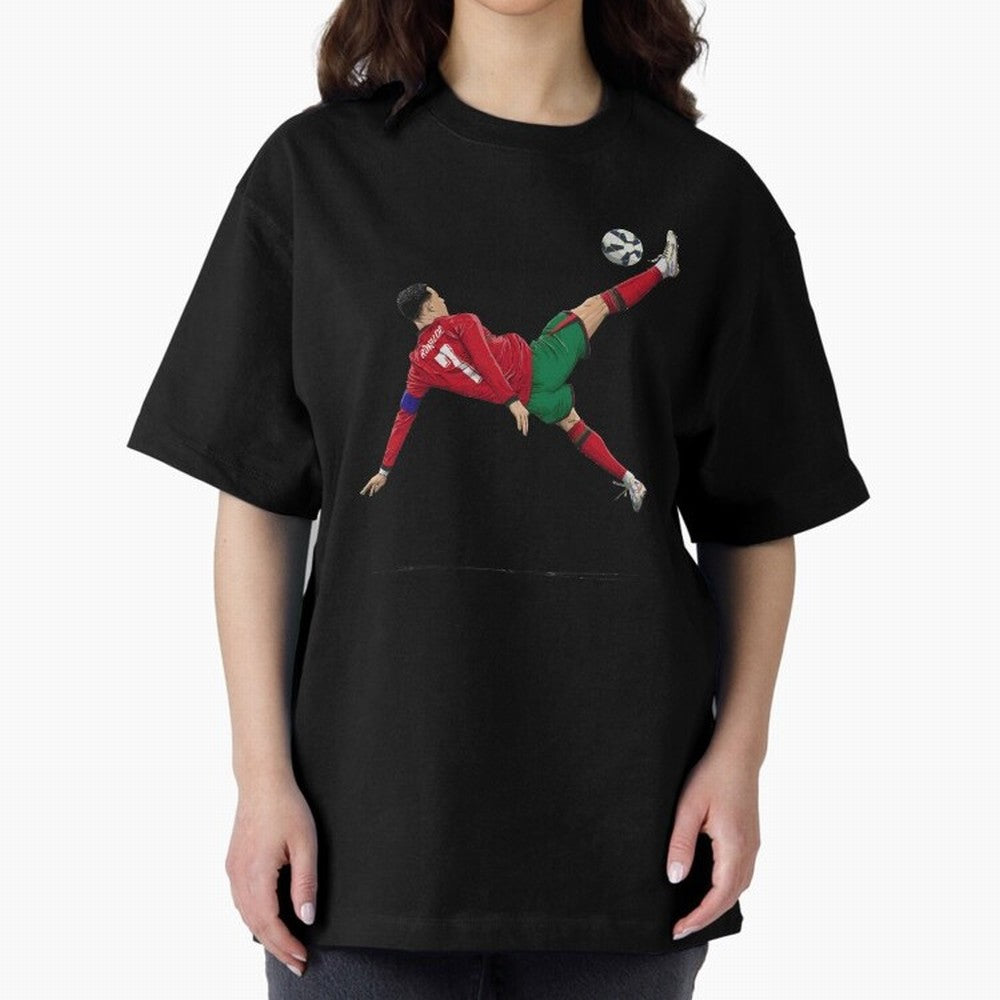 Ronaldo 910 Goal Bicycle Kick Oversized T-Shirt Discover FIFA World Cup 2026 Group Stage Celebrating CR7, Spain Energy, Champion Mindset, Group Stage Buzz, Knockout Tension and Passionate Fan Culture; Ideal for Fans Who Follow Messi, Cristiano
