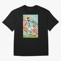 Messi in action Graphic poster design Oversized T-Shirt Mark FIFA World Cup 2026 USA Canada Mexico Spirit, Driven by Argentina, Messi, Neymar and Mbappe, Game Day Rituals, Football Legends, Country Pride and the Road to the Final; Perfect for