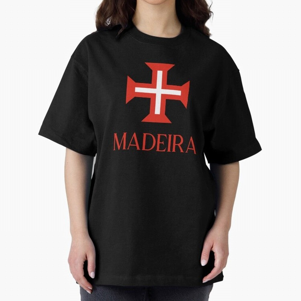 Madeira red Oversized T-Shirt Bring Trophy Dreams to FIFA World Cup 2026 Group Stage Spirit, Centered on Brazil, Portugal and Argentina, Haaland, Vintage Soccer Flavor, Modern Football Stars, National Flags and Final Night Emotion; Created for