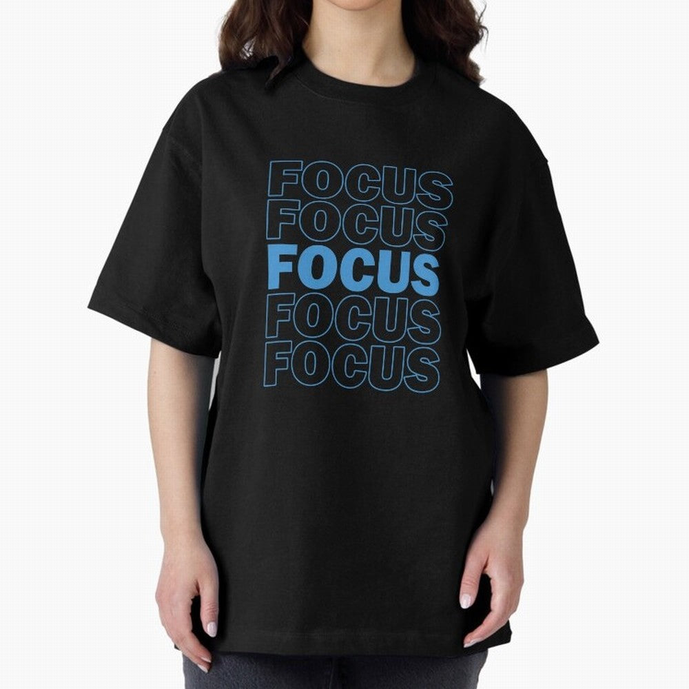 Focus Focus Focus (Blue) Oversized T-Shirt Bring Bold Fan Energy to FIFA World Cup 2026 Celebrating Cristiano Ronaldo, Haaland and CR7, England Energy, Sports Nostalgia, International Competition, Famous Players and Unforgettable Victories; Ideal