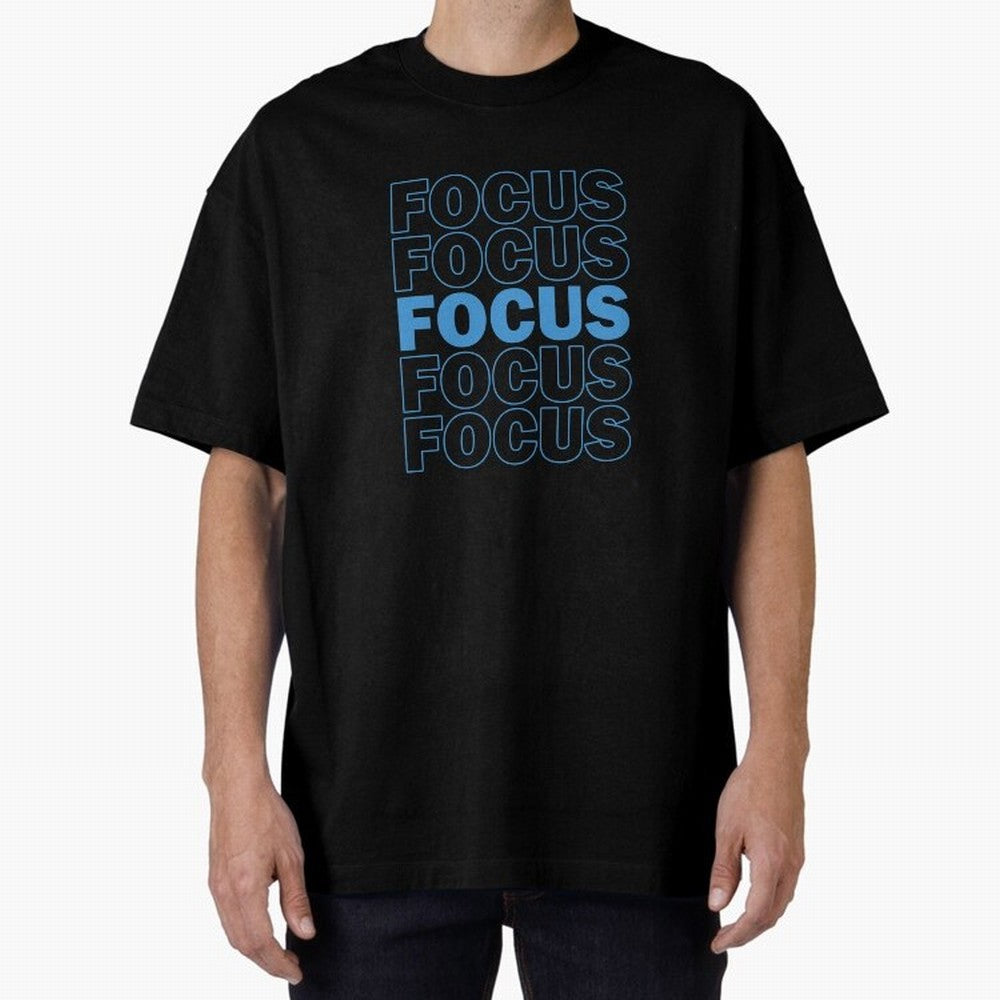Focus Focus Focus (Blue) Oversized T-Shirt Bring Bold Fan Energy to FIFA World Cup 2026 Celebrating Cristiano Ronaldo, Haaland and CR7, England Energy, Sports Nostalgia, International Competition, Famous Players and Unforgettable Victories; Ideal