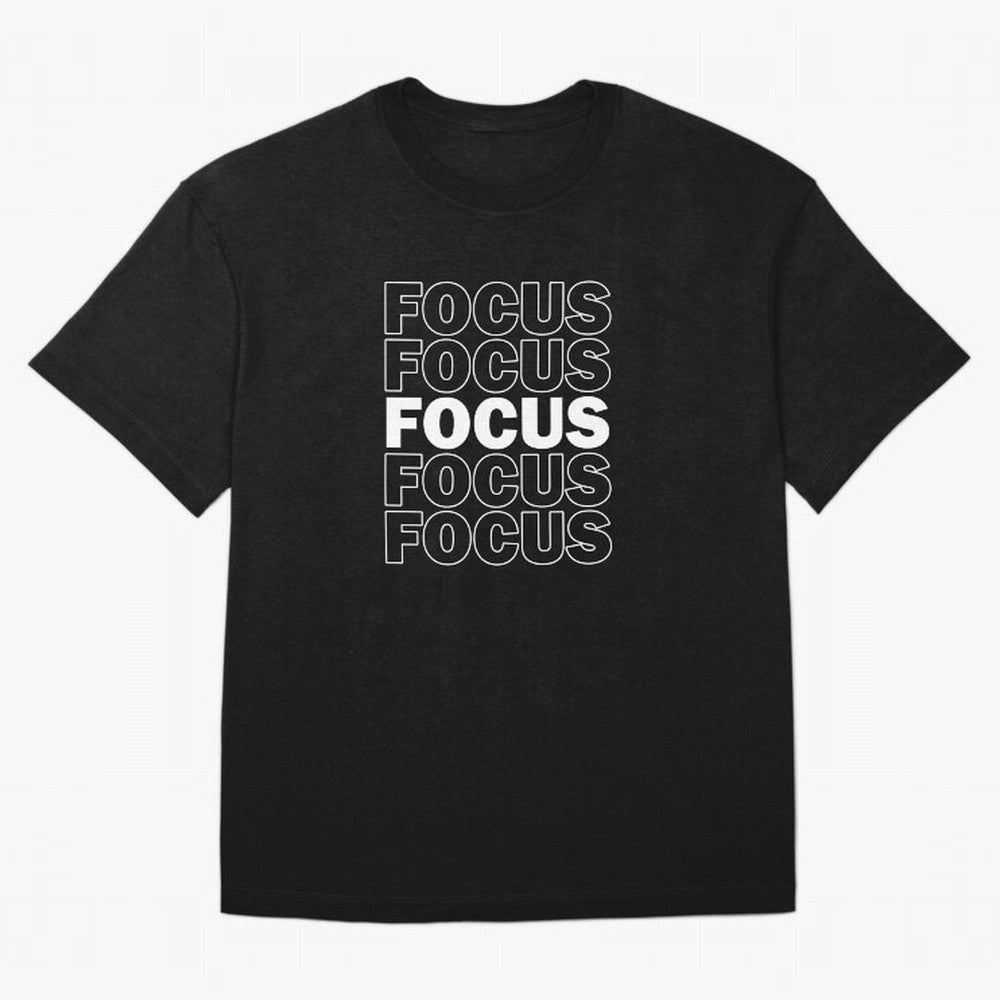 Focus Focus Focus (White Design) Oversized T-Shirt Bring Retro Soccer Energy to FIFA World Cup 2026 Group Stage for Fans of Mbappe and Neymar and Portugal, Spain and Germany, Bringing Soccer Culture, Superstar Moments, National Team Dreams and