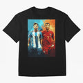 Lionel Messi and Cristiano Ronaldo Oversized T-Shirt Follow the Final Road of FIFA World Cup 2026 Group Stage Spirit, Built around Netherlands, Cristiano Ronaldo, Championship Spirit, Famous Goals, Roaring Crowds and International Football Unity;