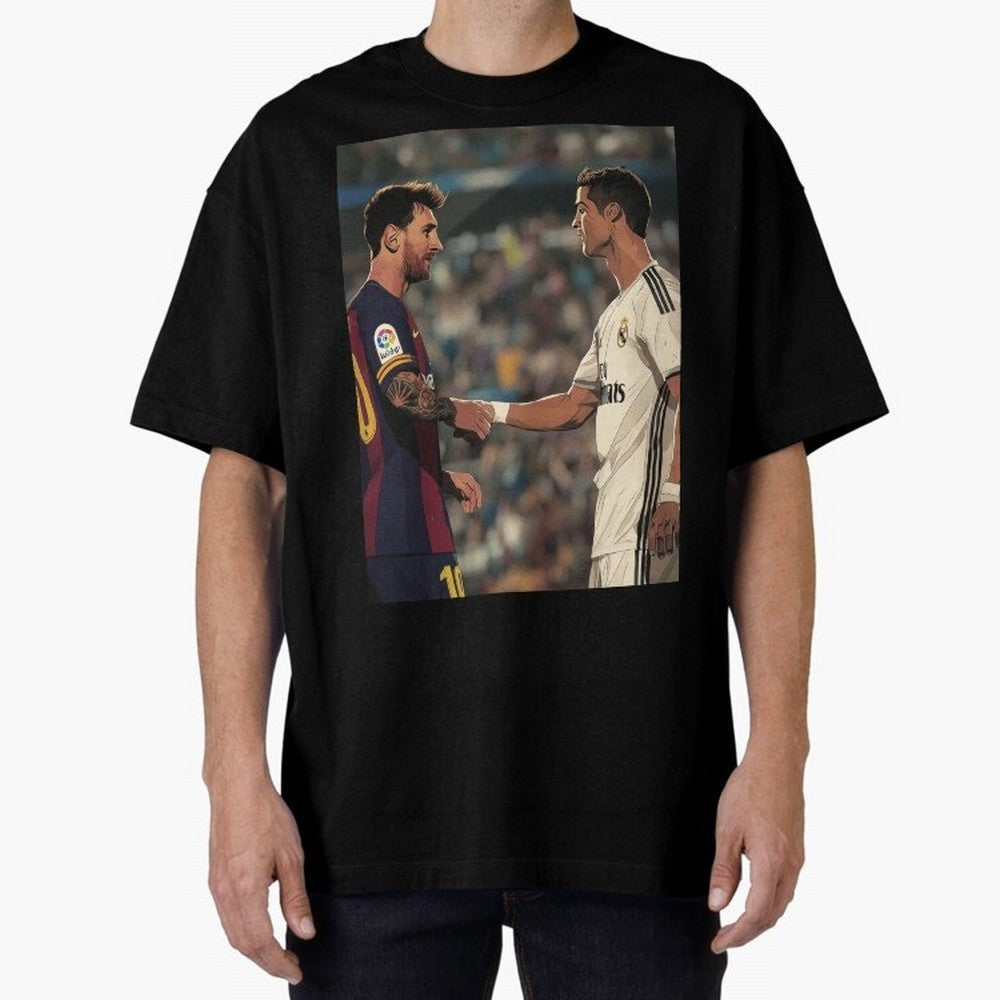 Lionel Messi and Cristiano Ronaldo Oversized T-Shirt Feel Match Day Hype around FIFA World Cup 2026, Messi, Neymar and Mbappe, Argentina, Supporter Pride, Iconic Celebrations, Legendary Names and Global Match Day Energy; Ideal for Passionate Fans