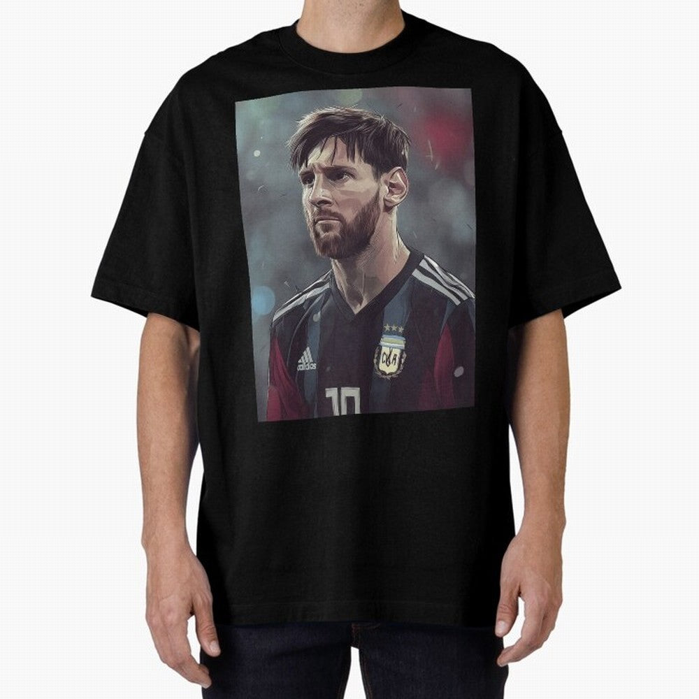 Lionel Messi Oversized T-Shirt Follow Every Goal of Match Day Hype around FIFA World Cup 2026, Cristiano Ronaldo, Haaland and CR7, Germany, Game Day Rituals, Football Legends, Country Pride and the Road to the Final; Created for Match Day Parties,