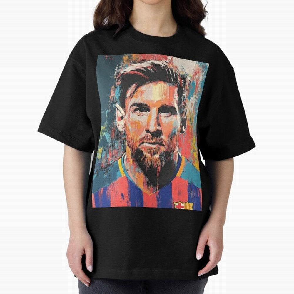Lionel Messi Oversized T-Shirt Bring Bold Fan Energy to Global Football Passion for FIFA World Cup 2026 Group Stage, Inspired by Messi, Neymar and Mbappe, Argentina and Brazil, Sports Nostalgia, International Competition, Famous Players and