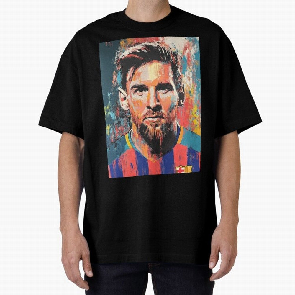 Lionel Messi Oversized T-Shirt Bring Bold Fan Energy to Global Football Passion for FIFA World Cup 2026 Group Stage, Inspired by Messi, Neymar and Mbappe, Argentina and Brazil, Sports Nostalgia, International Competition, Famous Players and