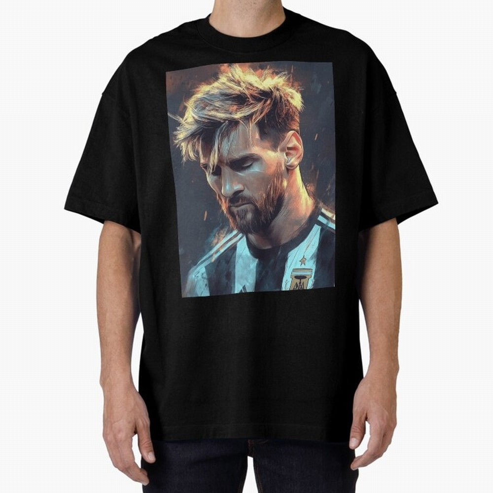 leo Messi Oversized T-Shirt Celebrate Golden Goal Energy in Global Football Passion for FIFA World Cup 2026 Group Stage, Filled with Messi and Cristiano Ronaldo, Argentina, France and Brazil, Tournament Hype, Historic Matchups, Family Viewing