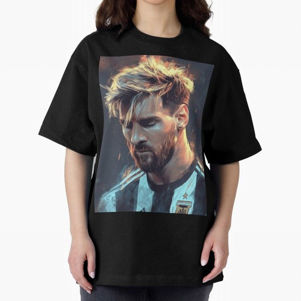 leo Messi Oversized T-Shirt Celebrate Golden Goal Energy in Global Football Passion for FIFA World Cup 2026 Group Stage, Filled with Messi and Cristiano Ronaldo, Argentina, France and Brazil, Tournament Hype, Historic Matchups, Family Viewing