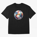 Football Soccer Ball Watercolor Illustration Drawing (Light Red BG) Oversized T-Shirt Celebrate Fan Culture around Global Football Passion for FIFA World Cup 2026 USA Canada Mexico, Connected to Cristiano Ronaldo, Portugal, Spain and Germany, Game