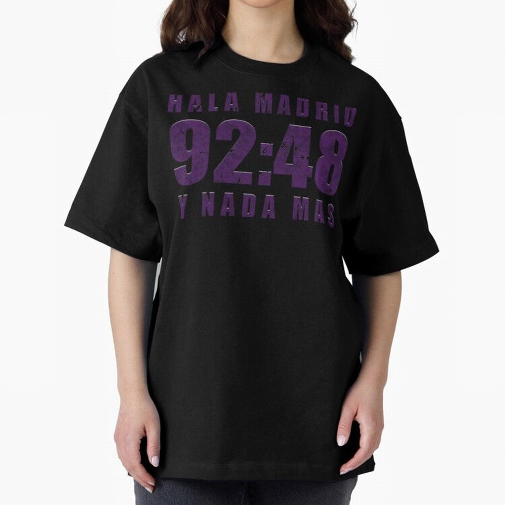La Decima ChL 92:48 Madrid Hala Madrid Y Nada Mas History Made Madrid Bernabeu Football Soccer Legendary Oversized T-Shirt Upgrade FIFA World Cup 2026 Group Stage for Fans of Messi and Cristiano Ronaldo and France and Portugal, Bringing Match Day