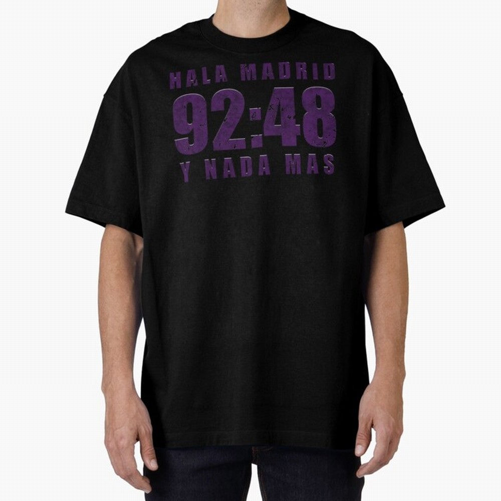 La Decima ChL 92:48 Madrid Hala Madrid Y Nada Mas History Made Madrid Bernabeu Football Soccer Legendary Oversized T-Shirt Upgrade FIFA World Cup 2026 Group Stage for Fans of Messi and Cristiano Ronaldo and France and Portugal, Bringing Match Day