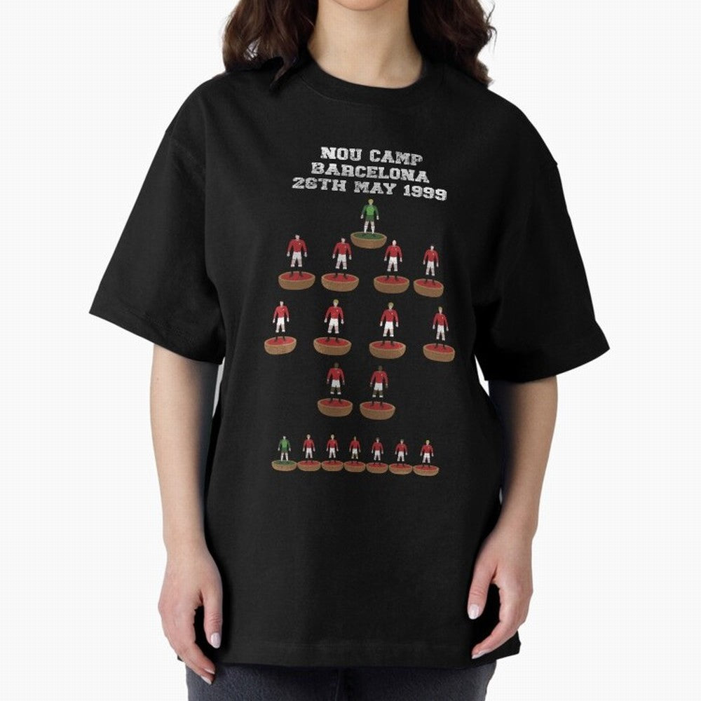 Manchester United Champions League 1999 Oversized T-Shirt Cheer through Every Moment of Global Football Passion for FIFA World Cup 2026, Inspired by Mbappe, Spain, Football Festival Excitement, Trophy Ambitions, Country Rivalries and Star Player