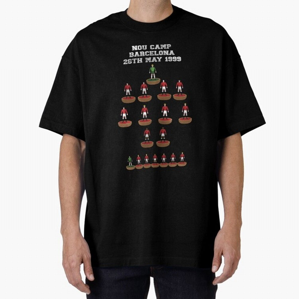 Manchester United Champions League 1999 Oversized T-Shirt Cheer through Every Moment of Global Football Passion for FIFA World Cup 2026, Inspired by Mbappe, Spain, Football Festival Excitement, Trophy Ambitions, Country Rivalries and Star Player