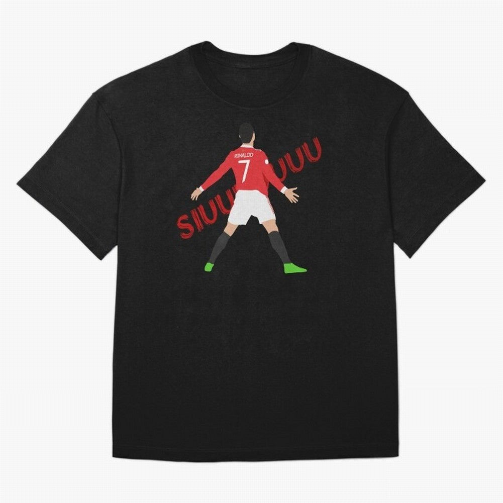 Cristano Ronaldo Celebration Block Art SIUUUU with text Oversized T-Shirt Enjoy the Biggest Football Party of Global Football Passion for FIFA World Cup 2026 Group Stage, Centered on Messi and Cristiano Ronaldo, England, Match Day Excitement,