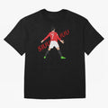 Cristano Ronaldo Celebration Block Art SIUUUU with text Oversized T-Shirt Enjoy the Biggest Football Party of Global Football Passion for FIFA World Cup 2026 Group Stage, Centered on Messi and Cristiano Ronaldo, England, Match Day Excitement,
