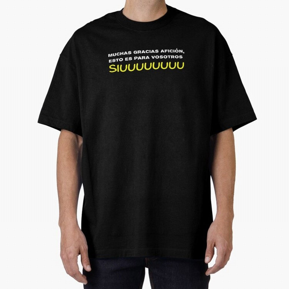 Muchas gracias afici¨®n, esto es para vosotros Siuuu Oversized T-Shirt Celebrate Classic Football Spirit in FIFA World Cup 2026 Centered on Messi, Neymar and Mbappe, Argentina, France and Brazil Energy, Sports Nostalgia, International Competition,