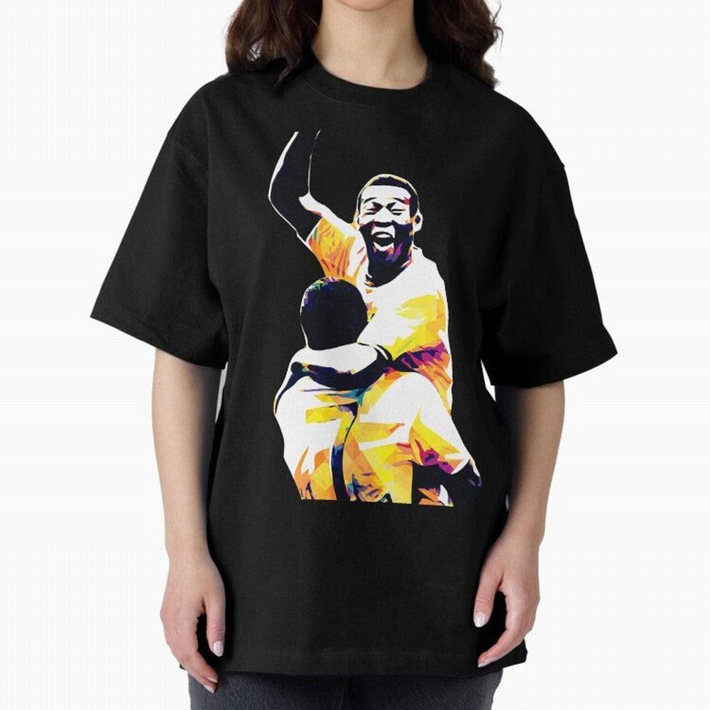 Pele Pop Art Oversized T-Shirt Carry National Pride through FIFA World Cup 2026 Spirit, Inspired by Portugal, Spain and Germany, Messi, CR7 and Mbappe, Stadium Memories, Football Loyalty, International Chants and Championship Tradition; Perfect for